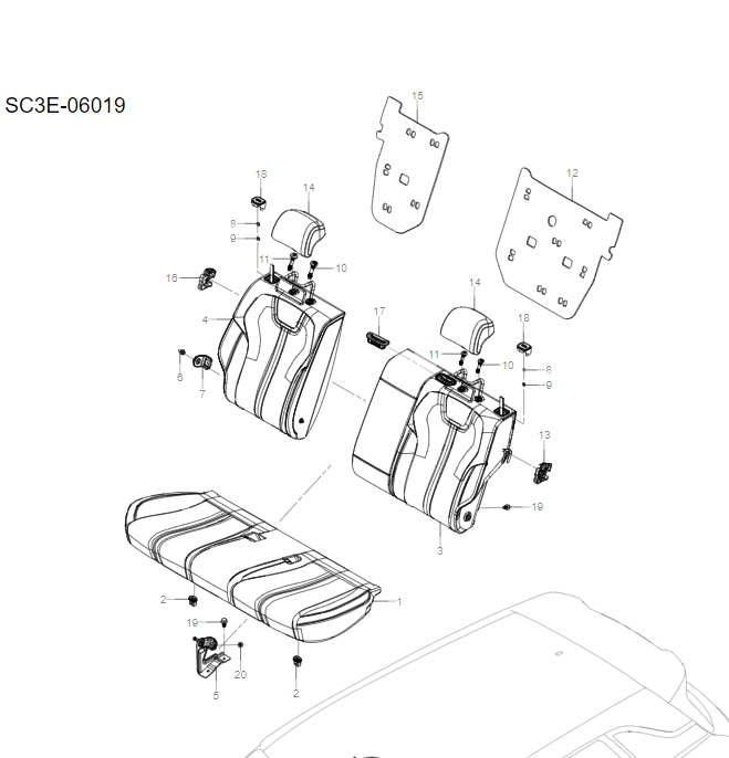 SC3E-06019 rear seats