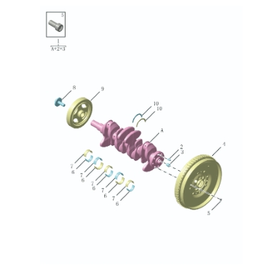Crankshaft and flywheel1040
