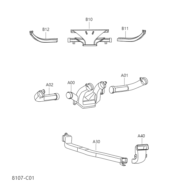 Heating and air conditioning - supply duct8107-1