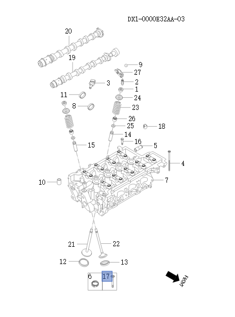 Jetour T2 Cylinder head DX1-0000E32AA-03