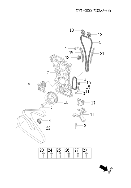 Jetour T2 Timing, Gear Train DX1-0000E32AA-06
