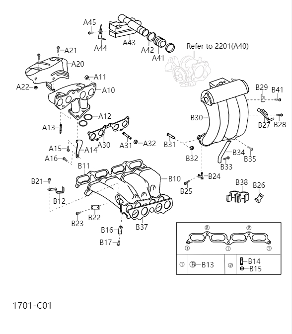 Inlet and exhaust manifolds1701