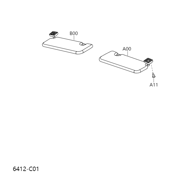 Armrests and sun visors6412