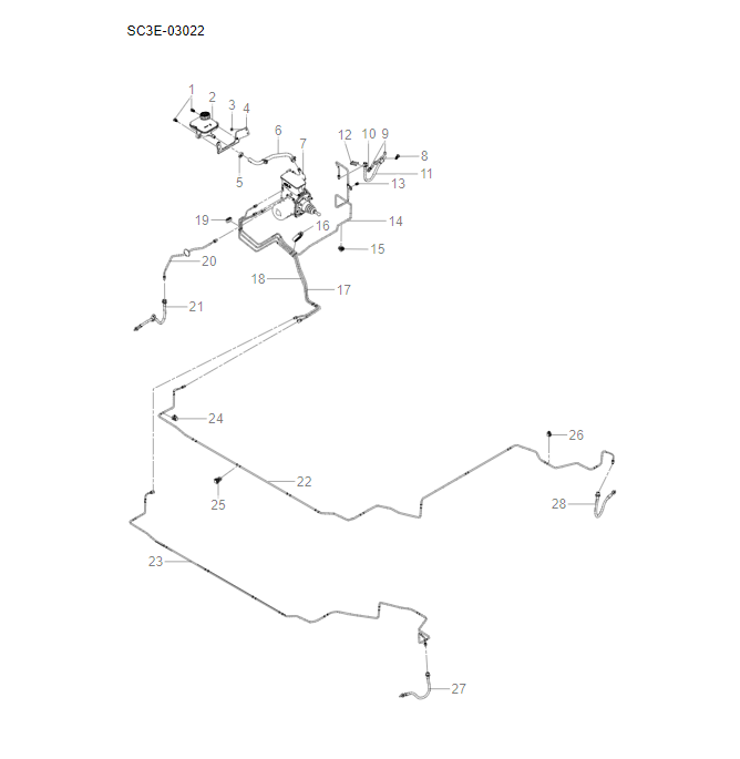 SC3E-03022 Electronic Control Stability System and Brake Pipeline Assembly