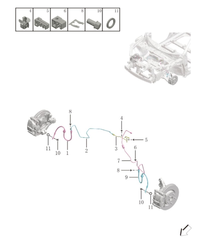 Front brake pipeline4066