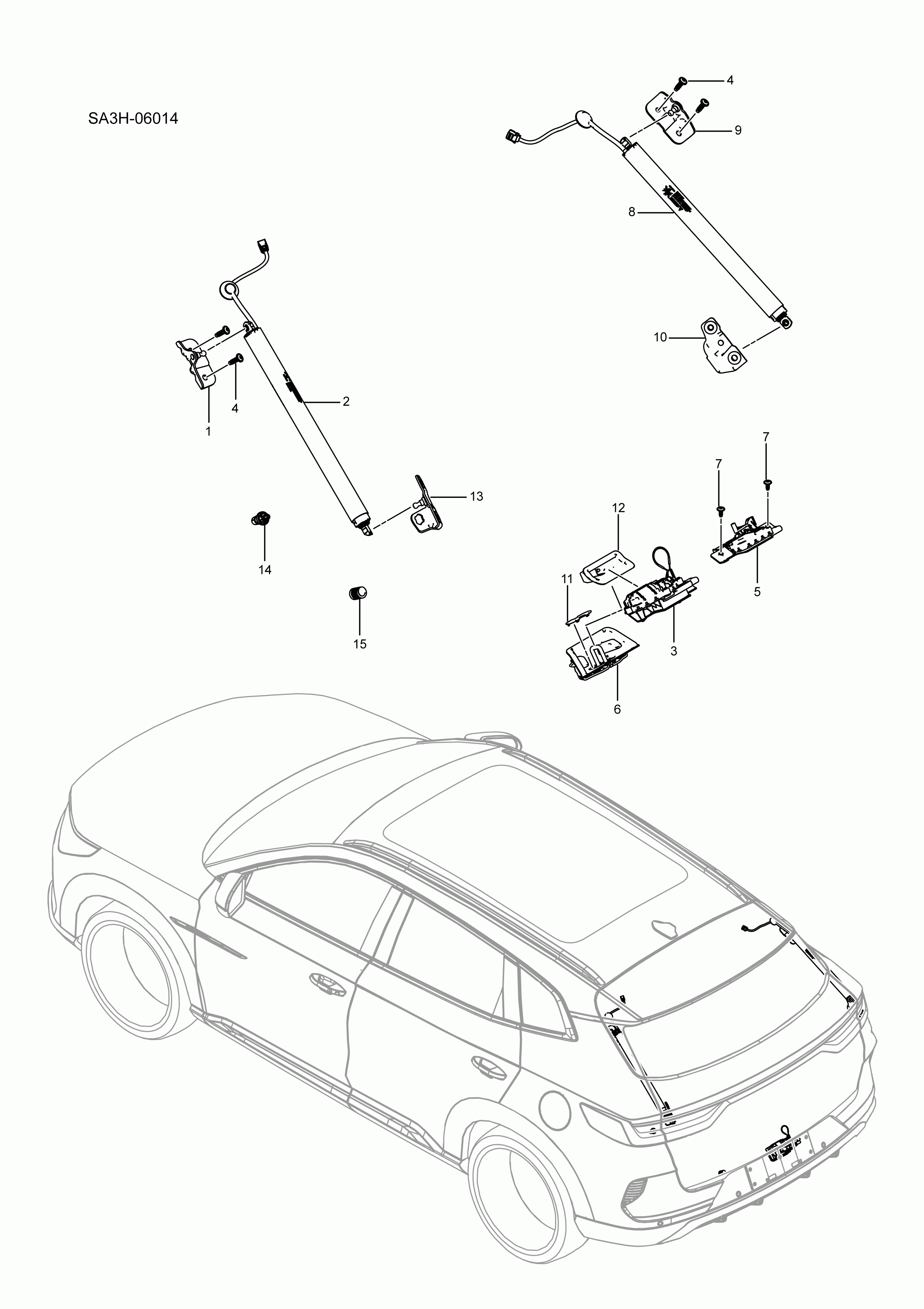 SA3HJ-06014 Back door accessories
