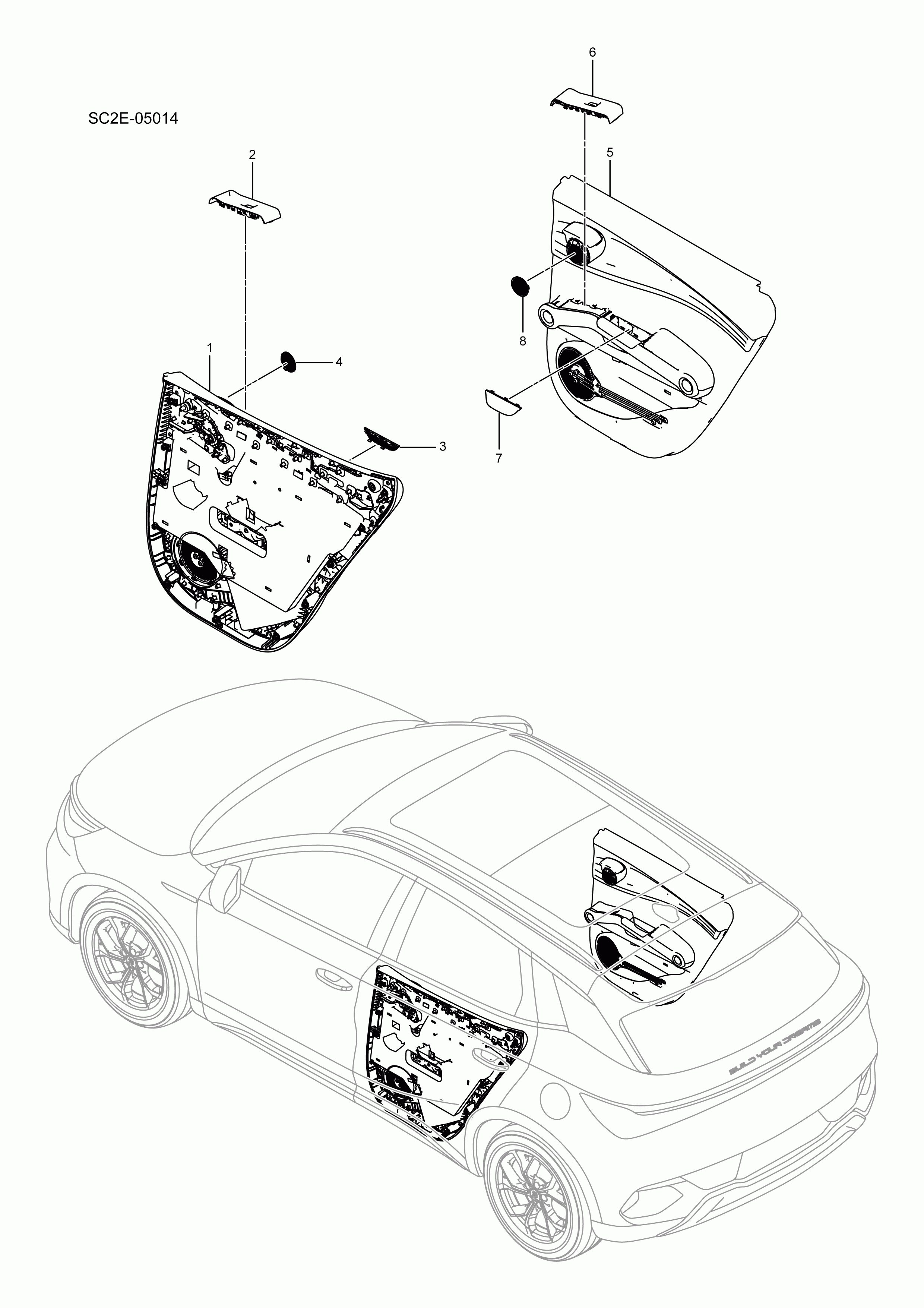 SC2E-05014 rear door interior