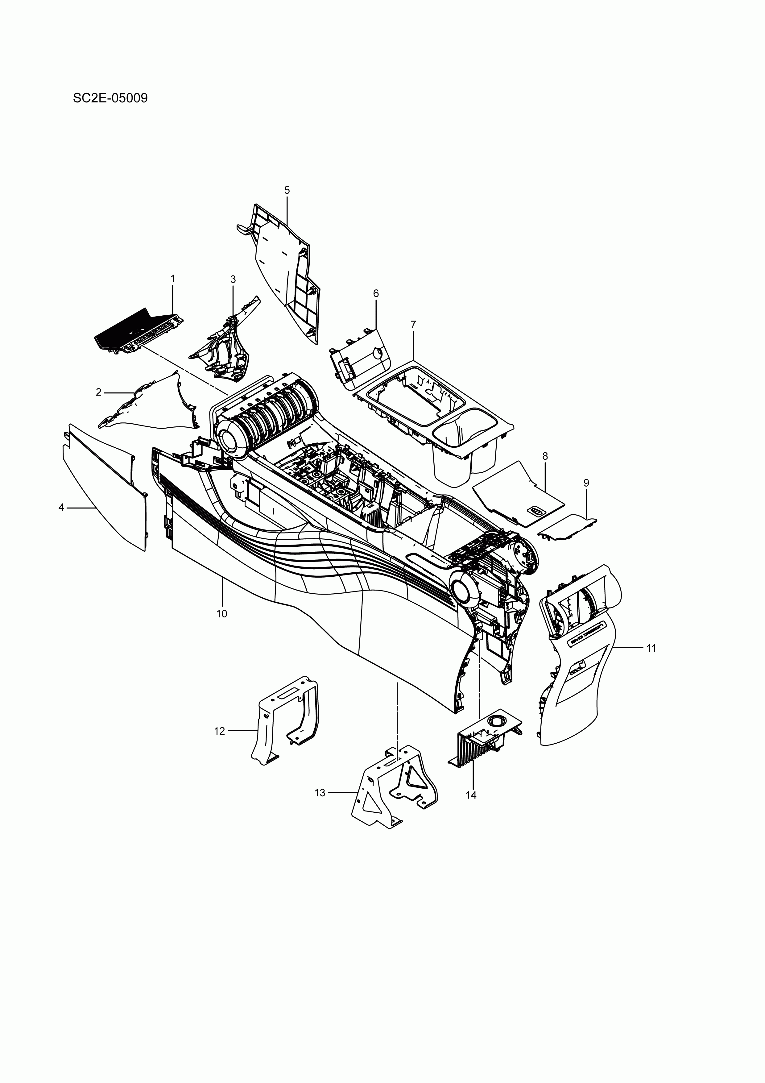 SC2E-05009 Auxiliary instrument panel