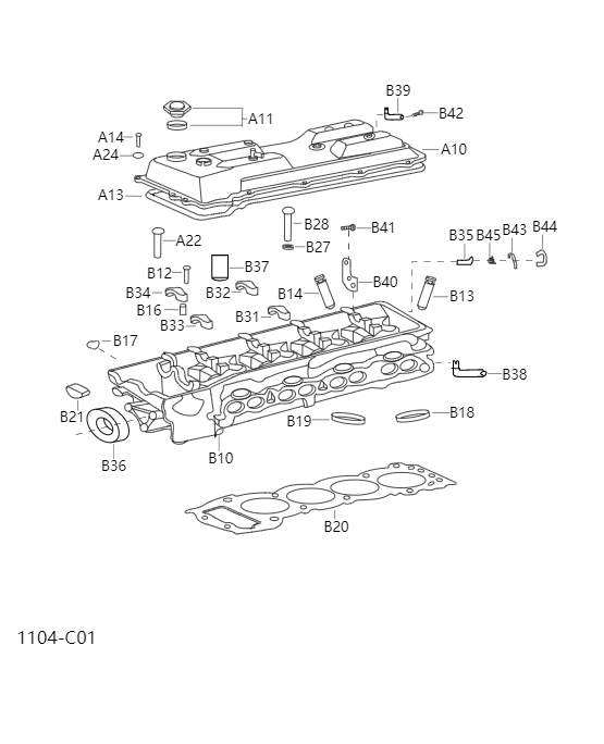 Cylinder head and cover1104