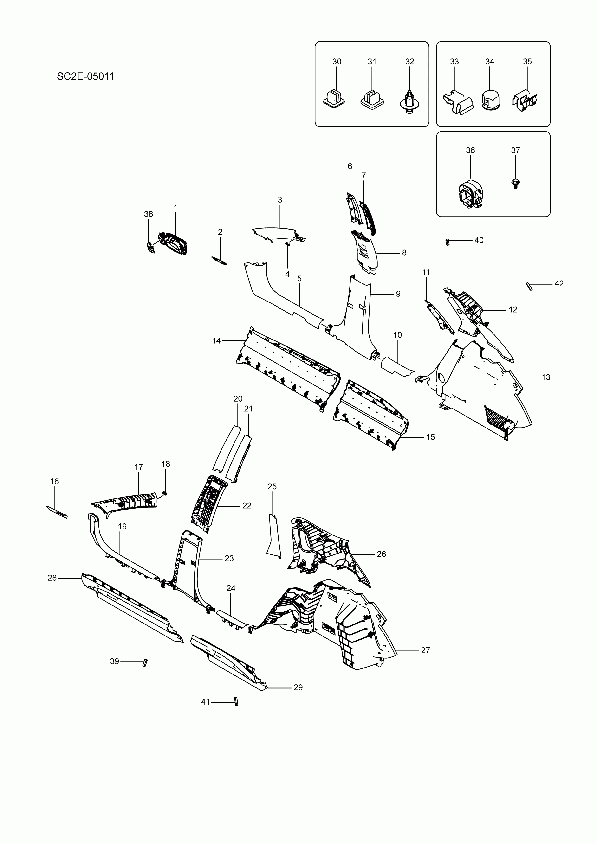 SC2E-05011 Side interior and exterior trim