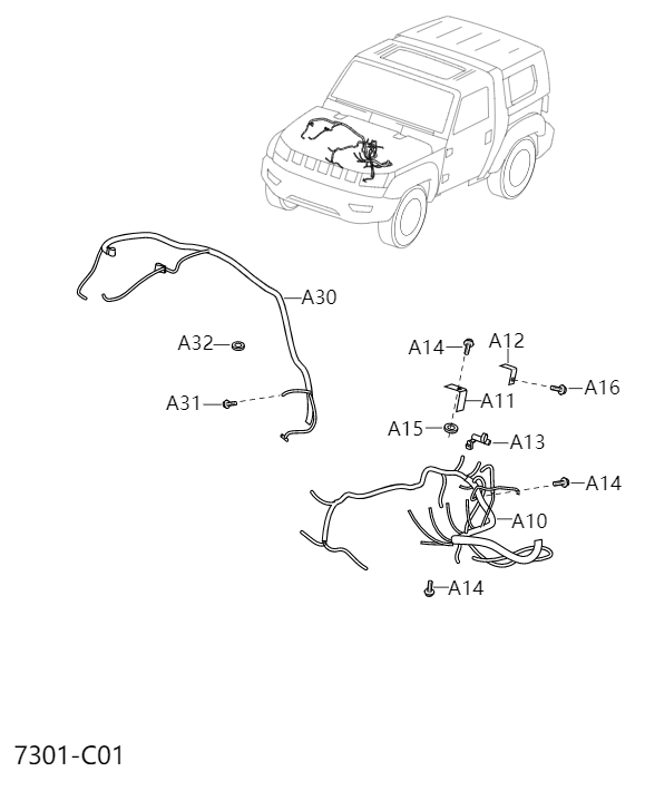 Wiring harness and switch - engine7301-1