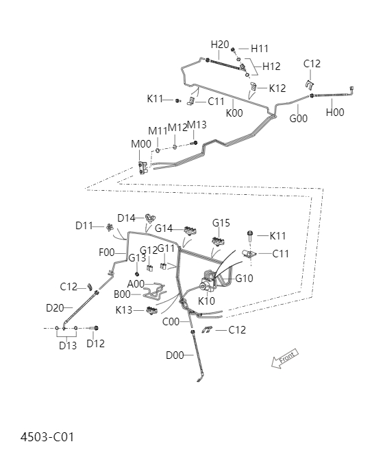 Brake proportional valve and pipeline4503
