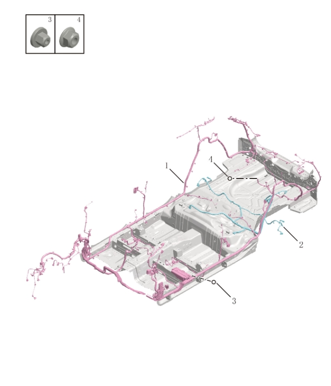 Bottom plate wiring harness7022