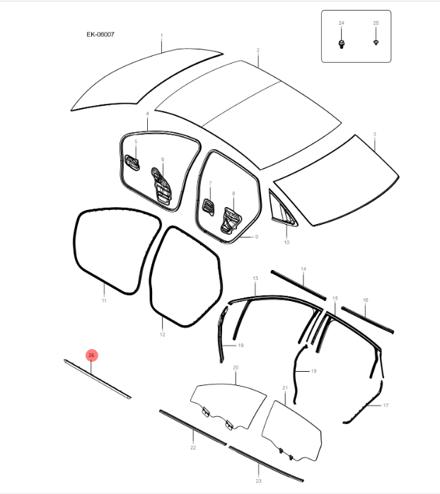 EK-06007 Glass and Seals
