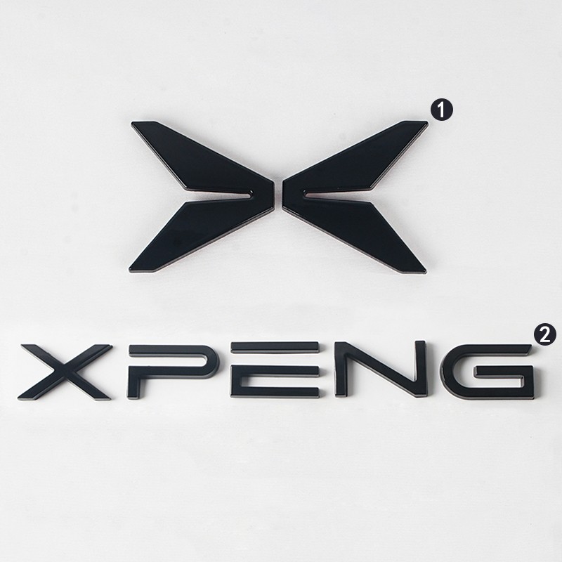For Xpeng P7 P7i 22-25 Front Rear 3D Car Body Badge Sticker Trunk Fender Emblem Decal Accessorie Car Covered Glossy Black Logo