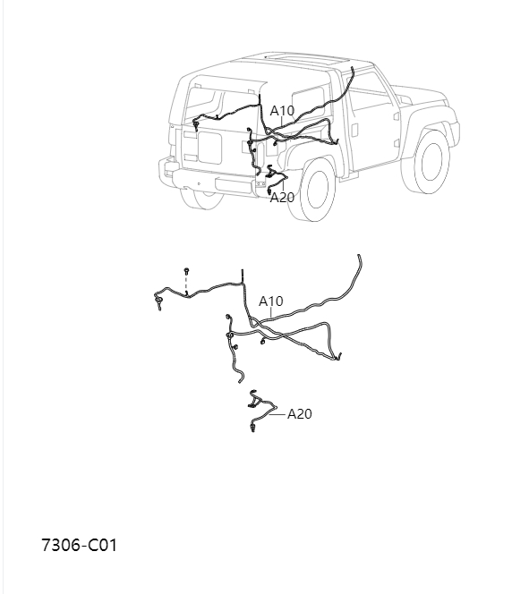 Wiring harness and switch - floor73006-1