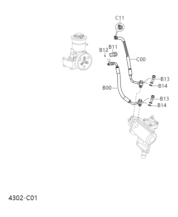 Power steering pipeline4302