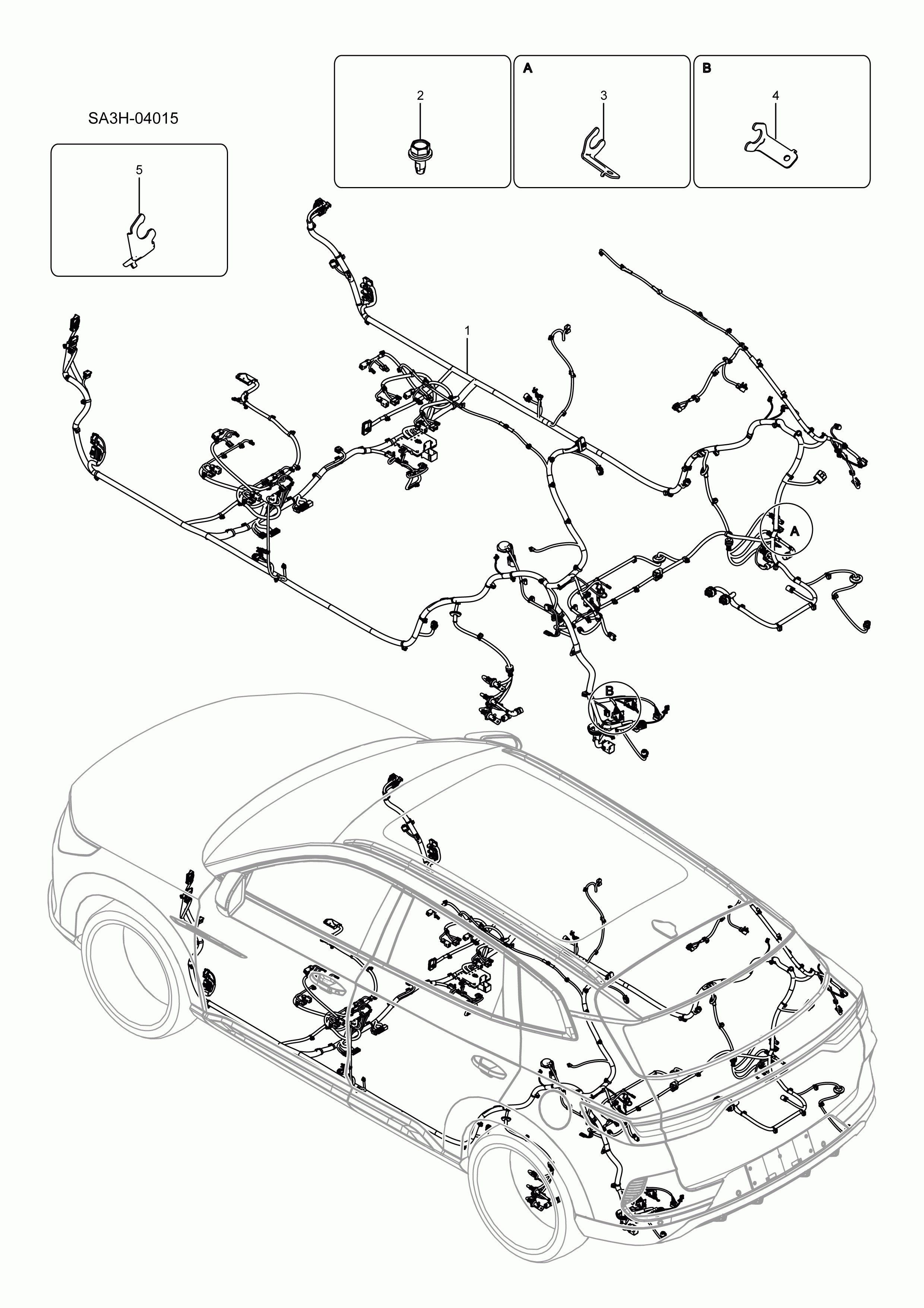 SA3HJ-04015 Floor wiring harness
