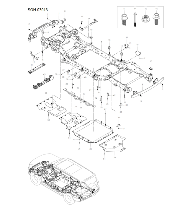 SQH-03013 front subframe