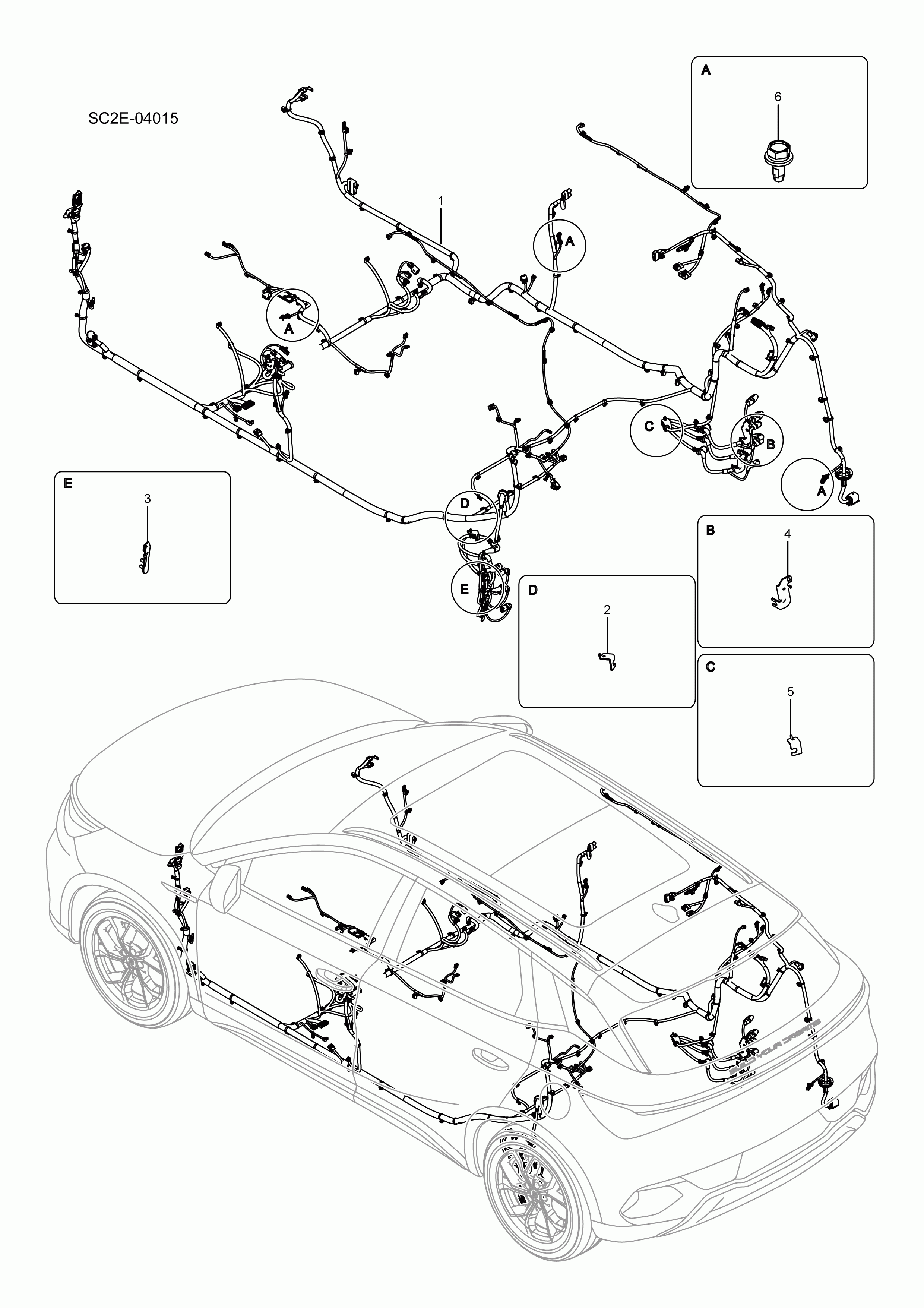 SC2E-04015 Floor wiring harness