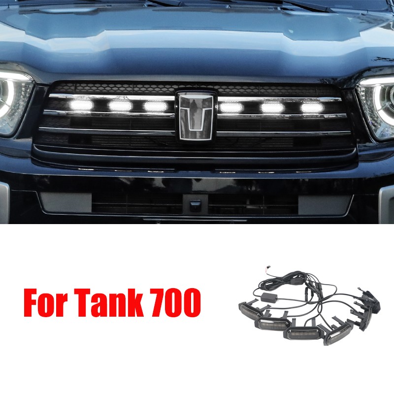 For Great Wall Tank 700 Grille Small Yellow Light GWM TANK 700 Logo LED Face Ambient Light Exterior Accessories