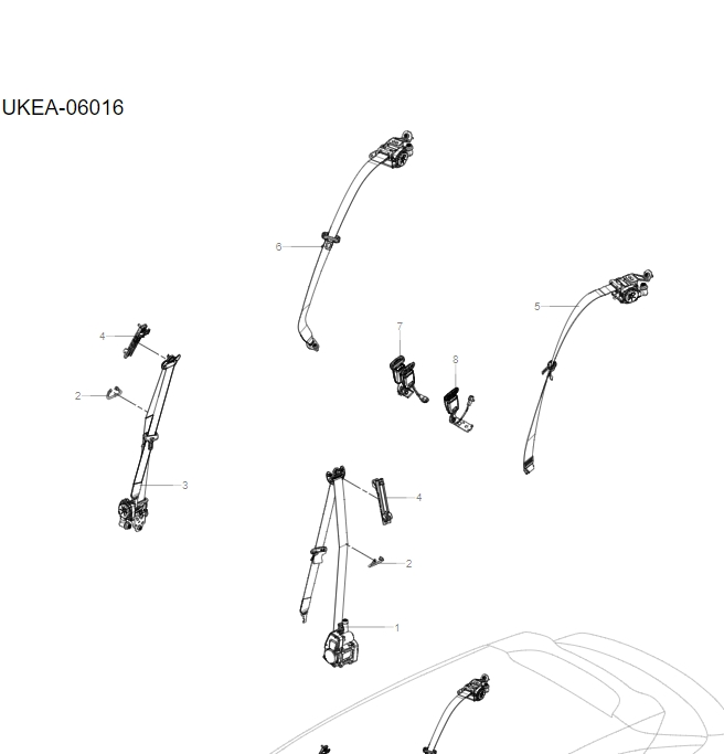 UKEA-06016 Full Vehicle Seat Belt Assembly