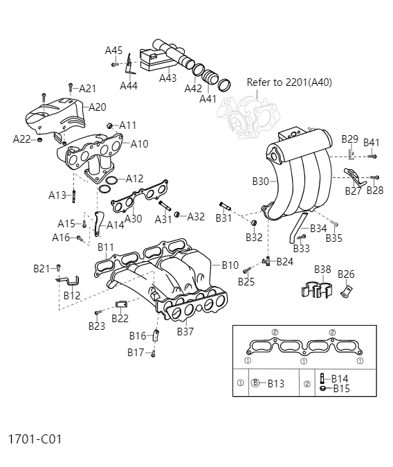 Inlet and exhaust manifolds1701