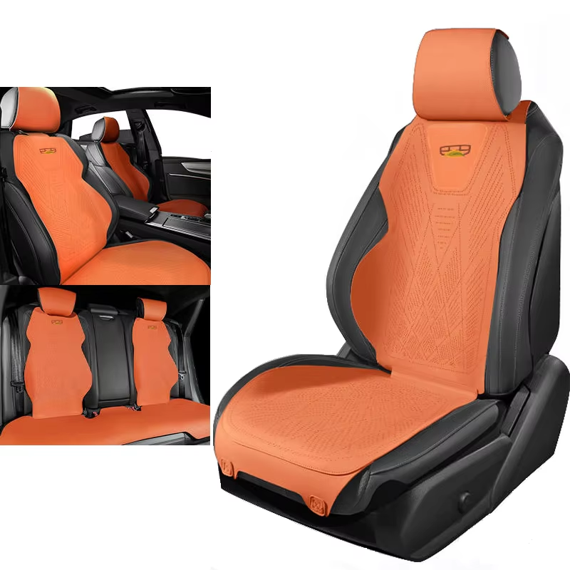 For GEELY Monjaro Manjaro Xingyue L KX11 2024  Orange Seat Cushion Applicable in All Seasons Suede Seat Cover Car Accessories