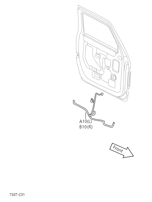 Wiring harness and switch - front door7307