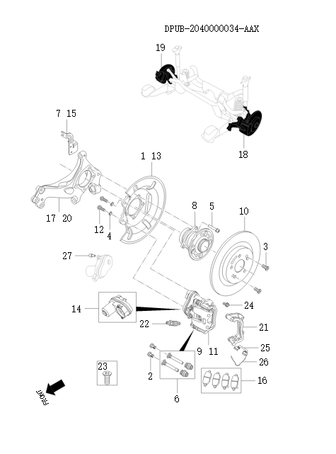 rear brake assembly   104