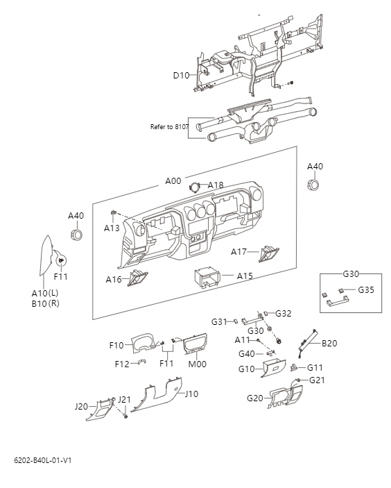 Dashboard and glove compartment6202