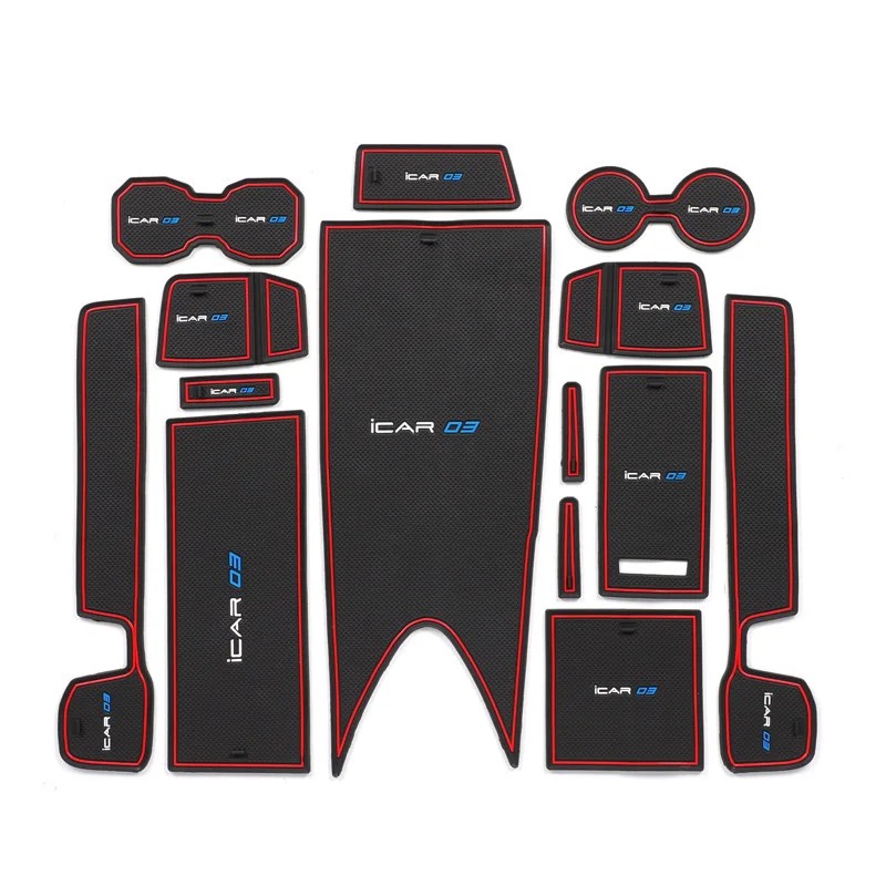 For Jaecoo J6 Chery Icar 03 2024 2025 Door Central Console Cup Storage Box Gate Groove Mat Non-slip Mats