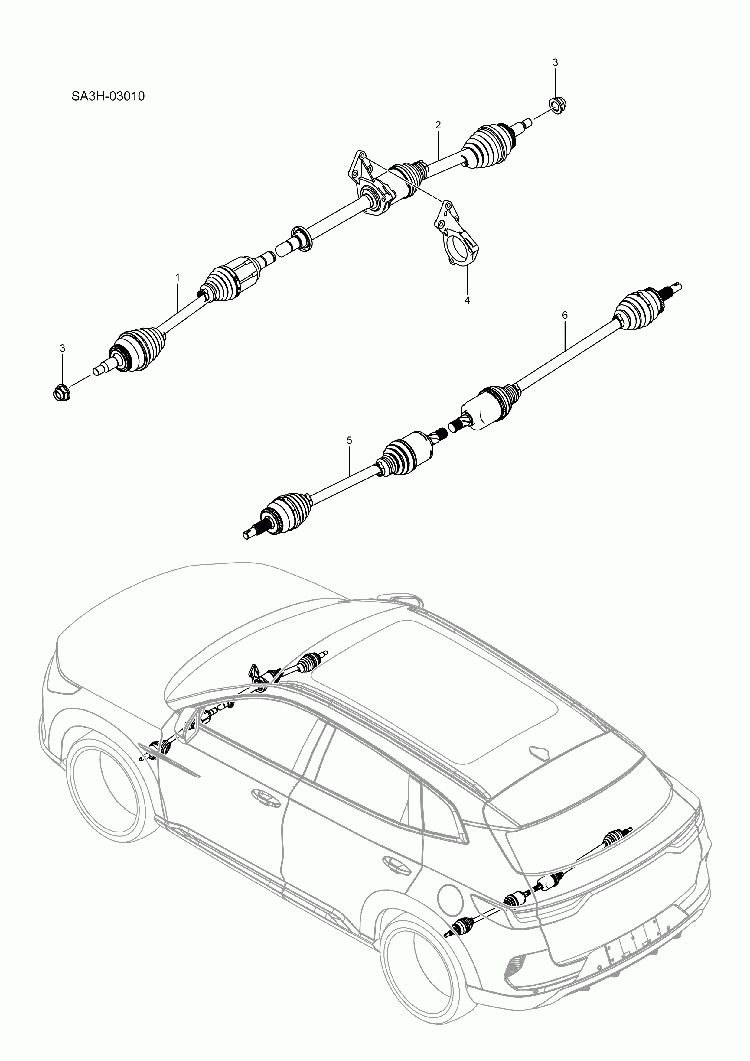 SA3HJ-03010 transmission half shaft