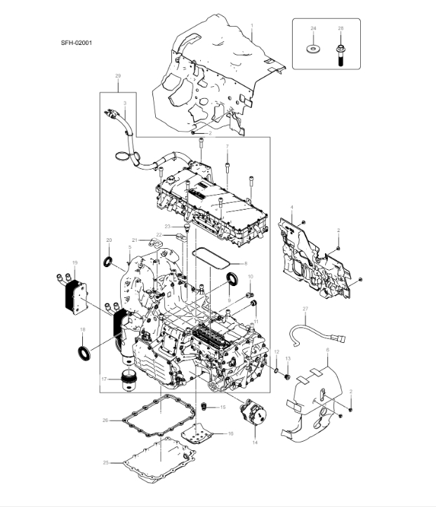 SQH-02001 electric hybrid system assembly