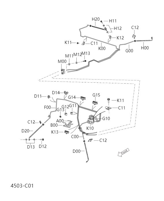 Brake proportional valve and pipeline4503