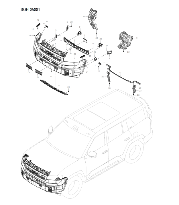 SQH-05001 front bumper