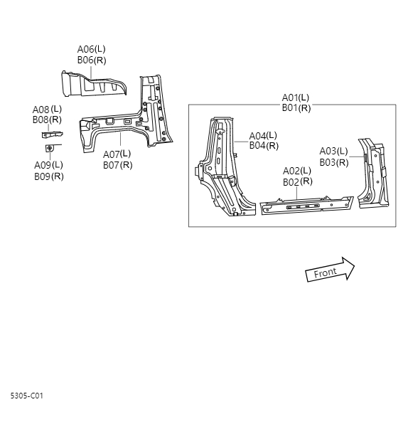 Side panel and reinforcing plate5305