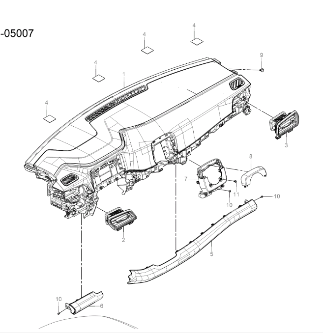 SC3E-05007 dashboard body