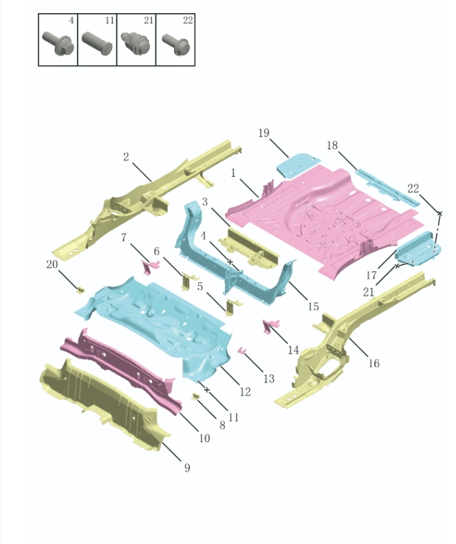 Rear floor of the vehicle5015