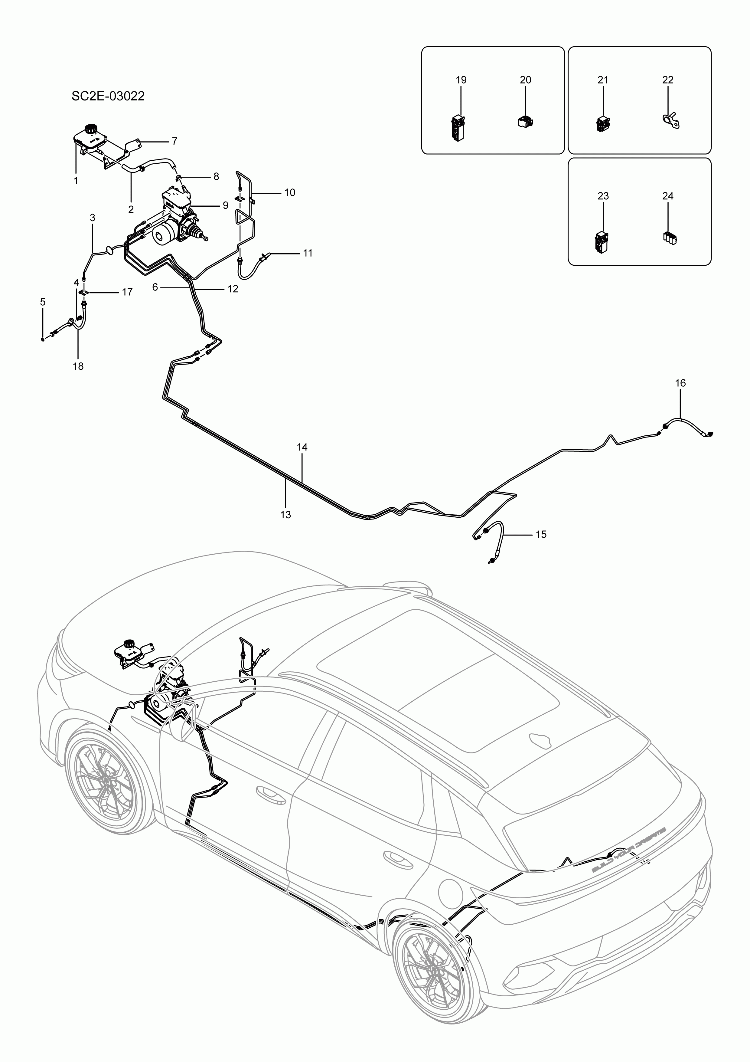 SC2E-03022 Electronic Control Stability System and Brake Pipe Assembly