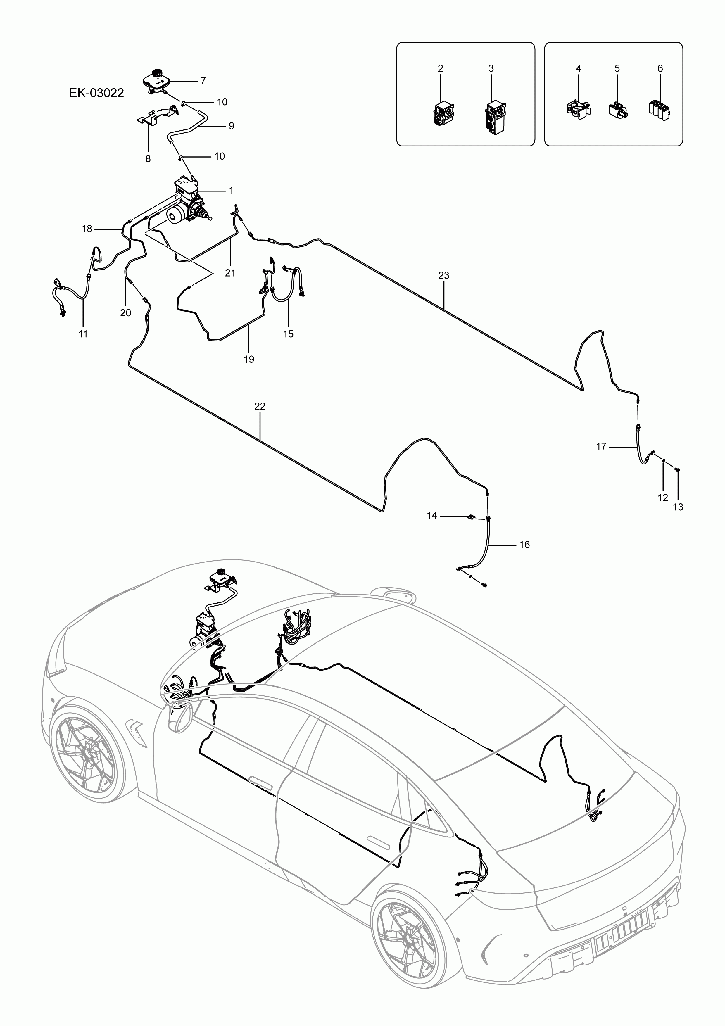 EK-03022 Electronic Control Stability System and Brake Pipeline Assembly