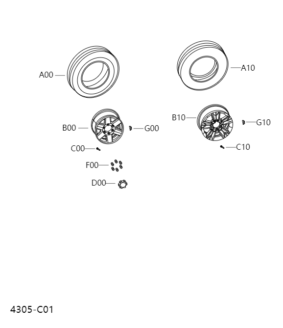 Wheels and wheel decorative covers4305