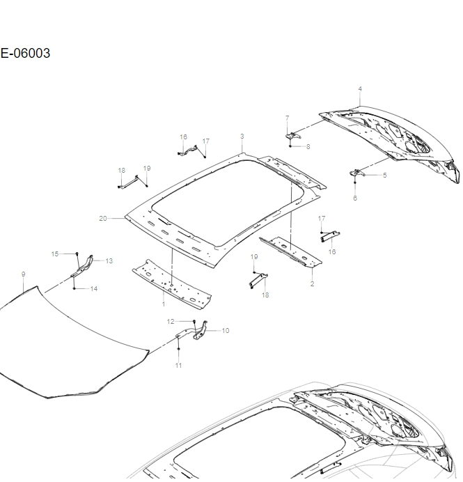 UKEA-06003 front and rear hatch covers and canopy
