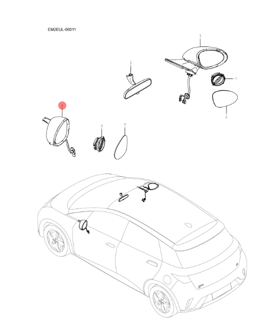 EM2E-06011 rearview mirror