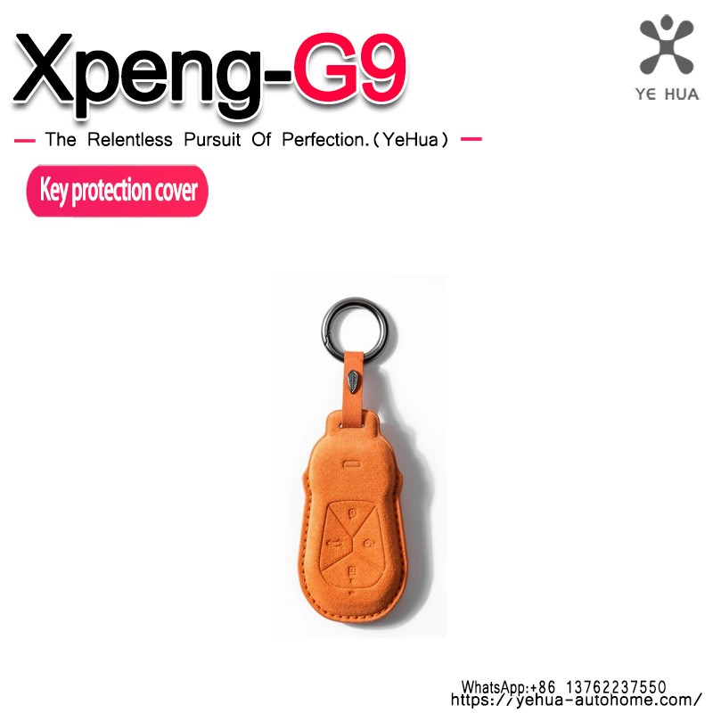 For Xpeng G6 G9 2023-2025 Car Key Case Cover Suede Car Keychain Protective Shell