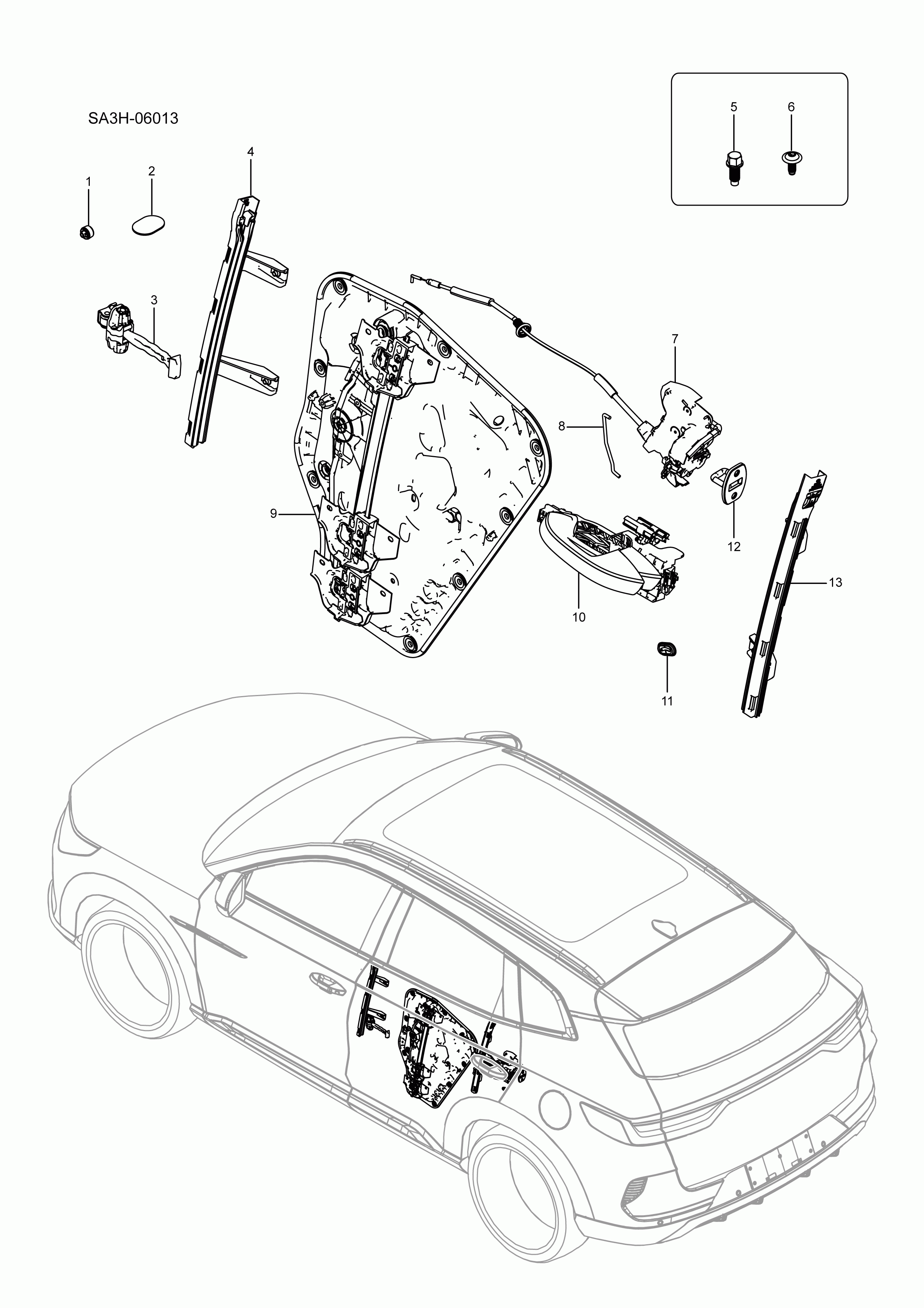 SA3HJ-06013 Back door accessories