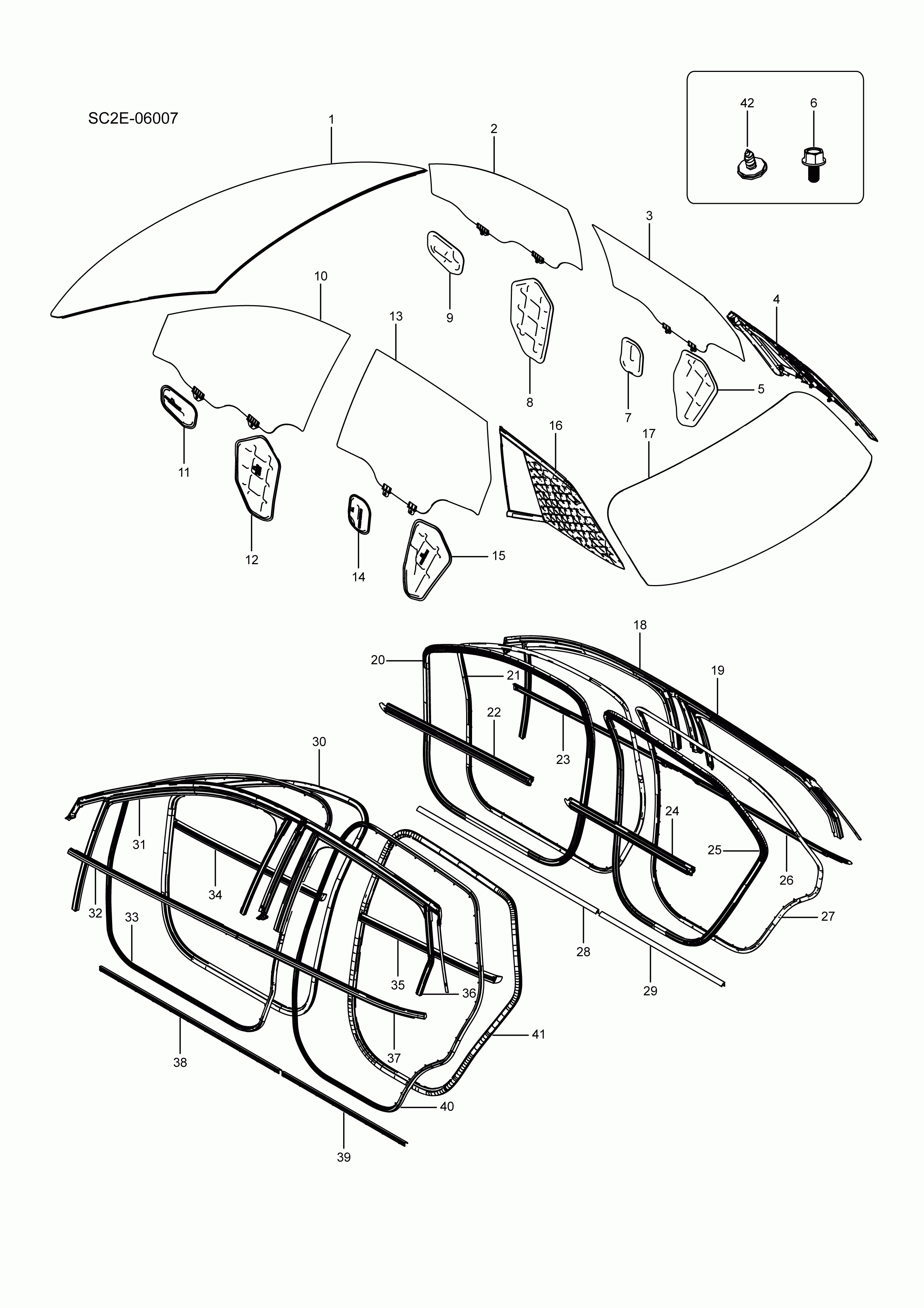 SC2E-06007 Glass and seals