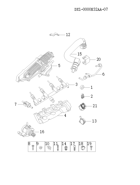 Jetour T2 Intake And Exhaust System, Fuel Rail Assembly DX1-0000E32AA-07