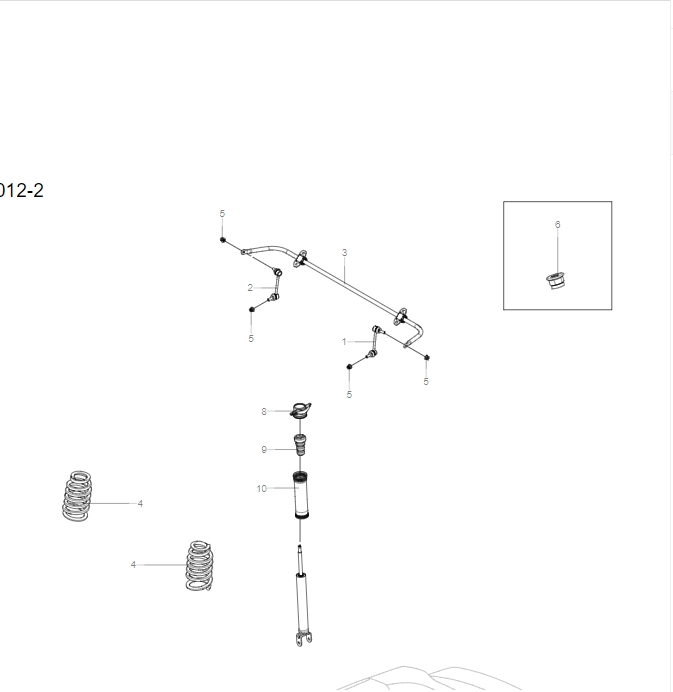 UKEA-03012-2 Rear stabilizer bar and shock absorber assembly