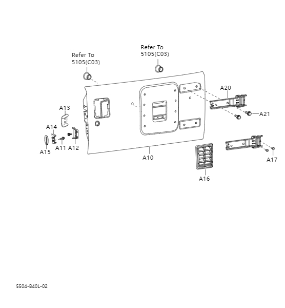 Back door panel and hinge5504